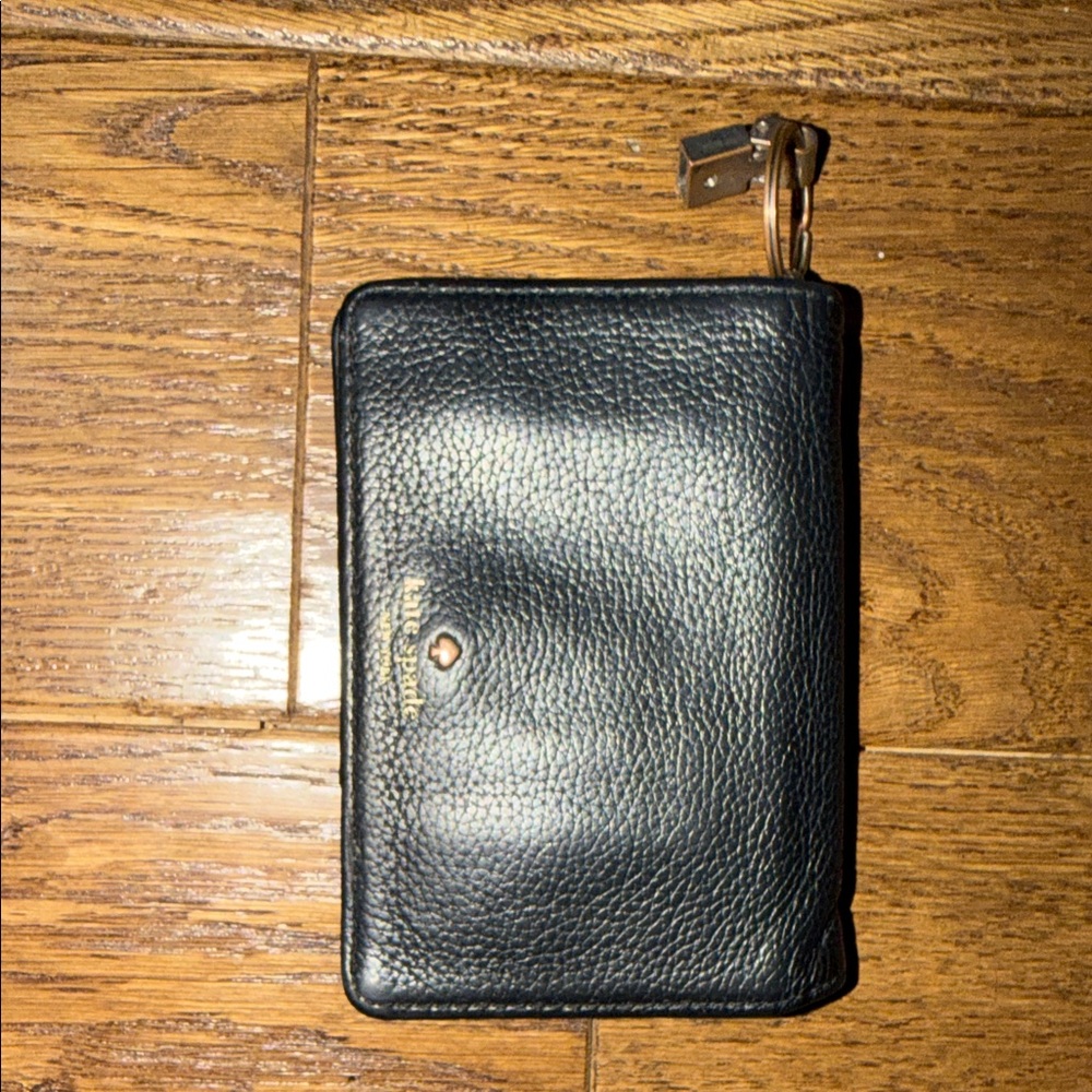 Kate Spade Black Leather Zip Wallet